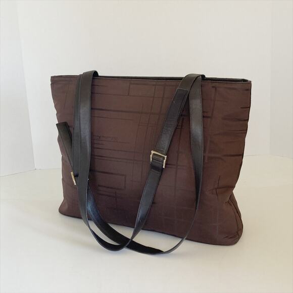 SALVATORE‎ FERRAGAMO Vintage NWT Nylon & Leather Shoulder Bag Tote Hand Bag - Picture 1 of 10